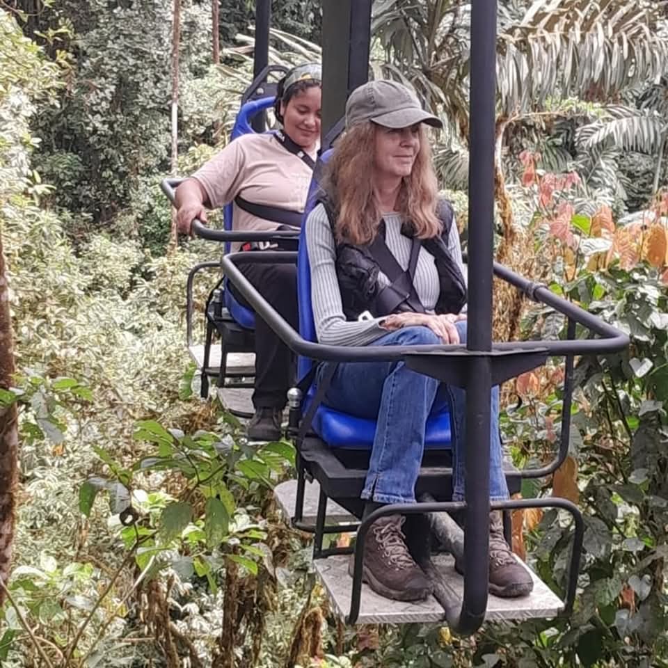 Aerial bike ride over the Mashpi cloud forest canopy, Ecuador